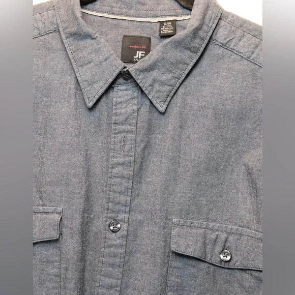 JF J.Ferrar Men's Rolled-Up Casual Shirt XL Neck Size 17-17.5 - Picture 2 of 9